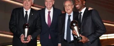 ريال مدريد يهيمن على جوائز الفيفا: تكريم فينيسيوس جونيور وكارلو أنشيلوتي وخمسة لاعبين في التشكيلة المثالية.